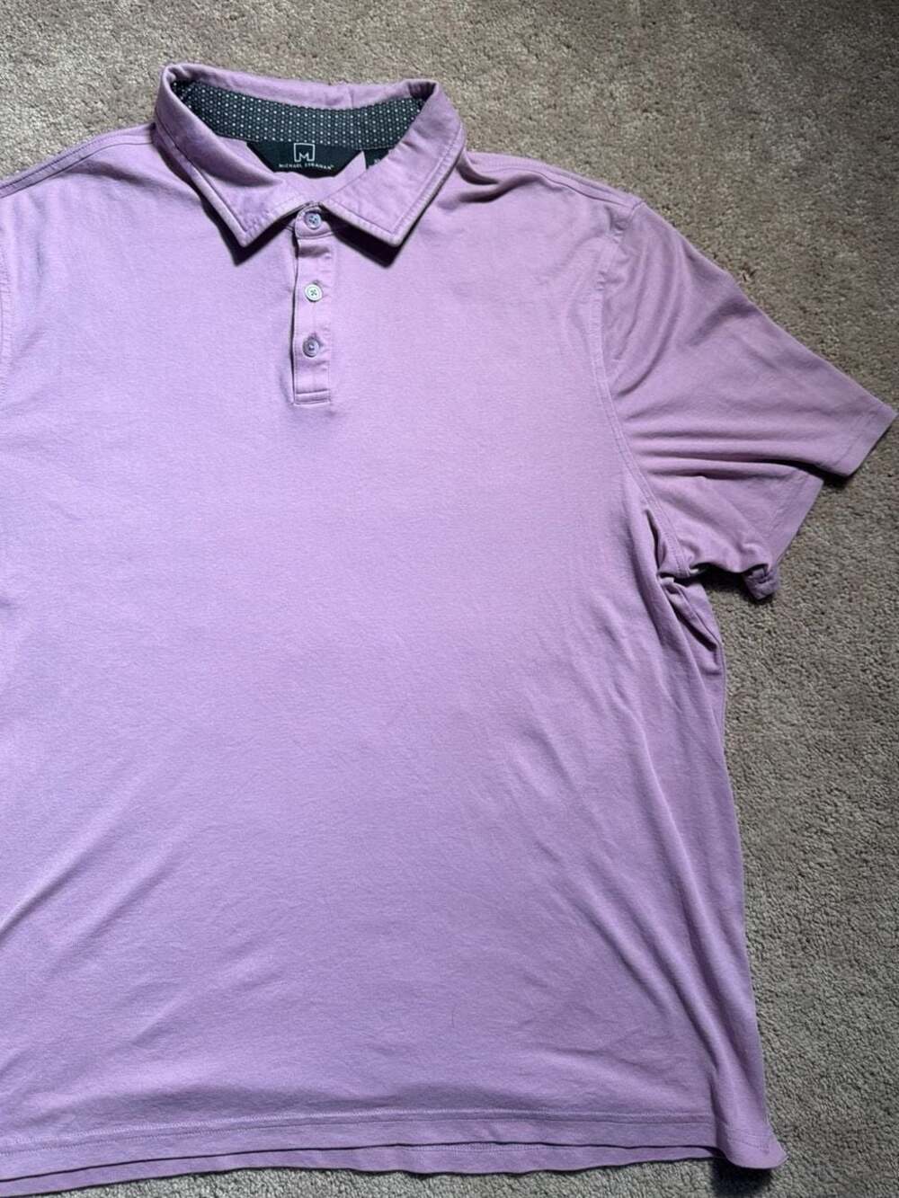 Michael Strahan Collection Men's XL Purple Short Sleeve Performance Polo Shirt